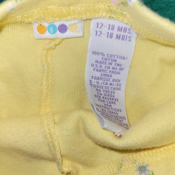🌸 Vintage Gymboree Well Mannered Yellow Pink Floral Print Leggings 12 18 Months - Picture 5 of 5